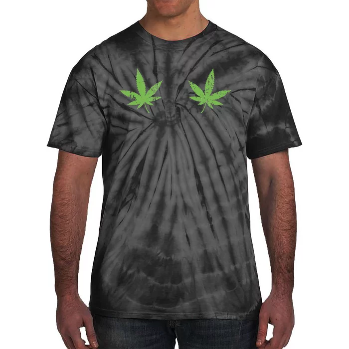 Marijuana Leaf Boob Funny Pot Weed Leaves Christmas Bikinis Tie-Dye T-Shirt