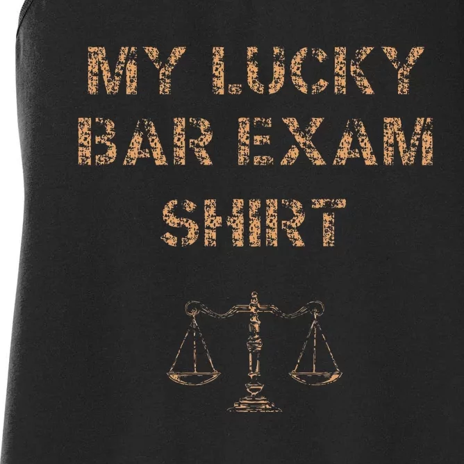 My Lucky Bar Exam 2024 Law School Grad Cool Women's Racerback Tank