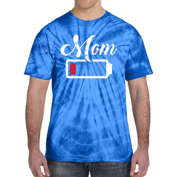 Mom Low Battery Tired Gift Tie-Dye T-Shirt