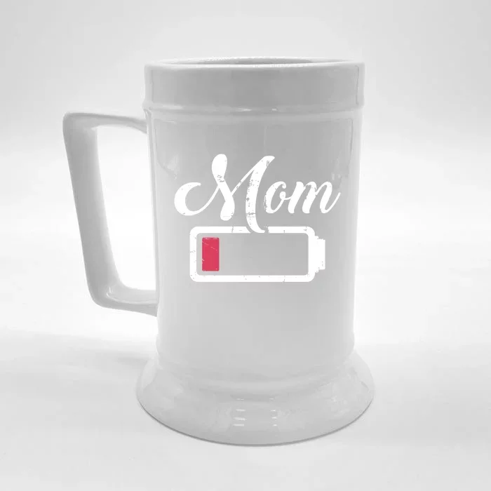 Mom Low Battery Tired Gift Front & Back Beer Stein