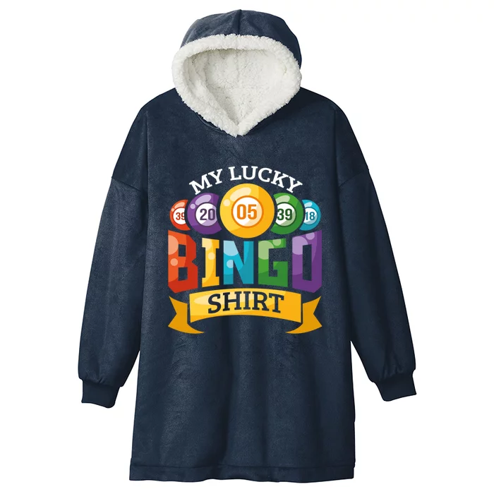 My Lucky Bingo Funny Bingo Player Hooded Wearable Blanket