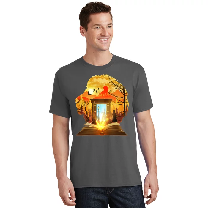 Magical Lion Book Reading Fan T-Shirt