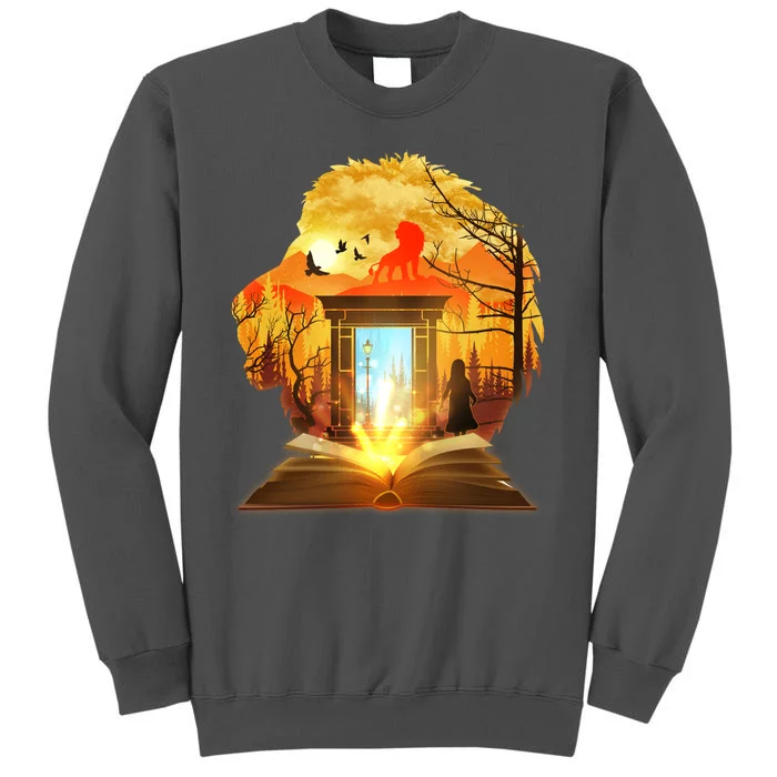 Magical Lion Book Reading Fan Tall Sweatshirt