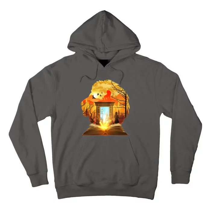 Magical Lion Book Reading Fan Tall Hoodie