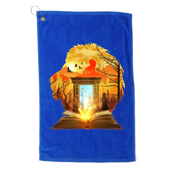 Magical Lion Book Reading Fan Platinum Collection Golf Towel