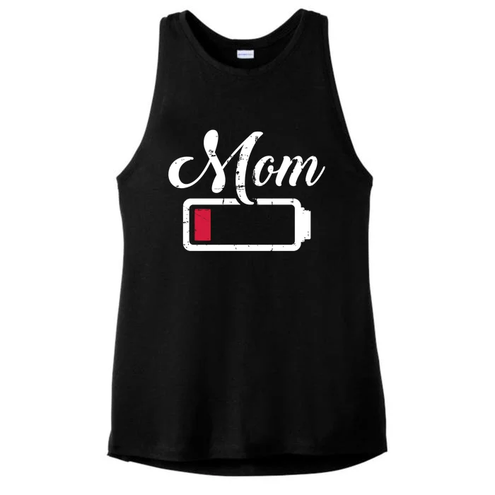 Mom Low Battery Tired Cool Gift Ladies Tri-Blend Wicking Tank