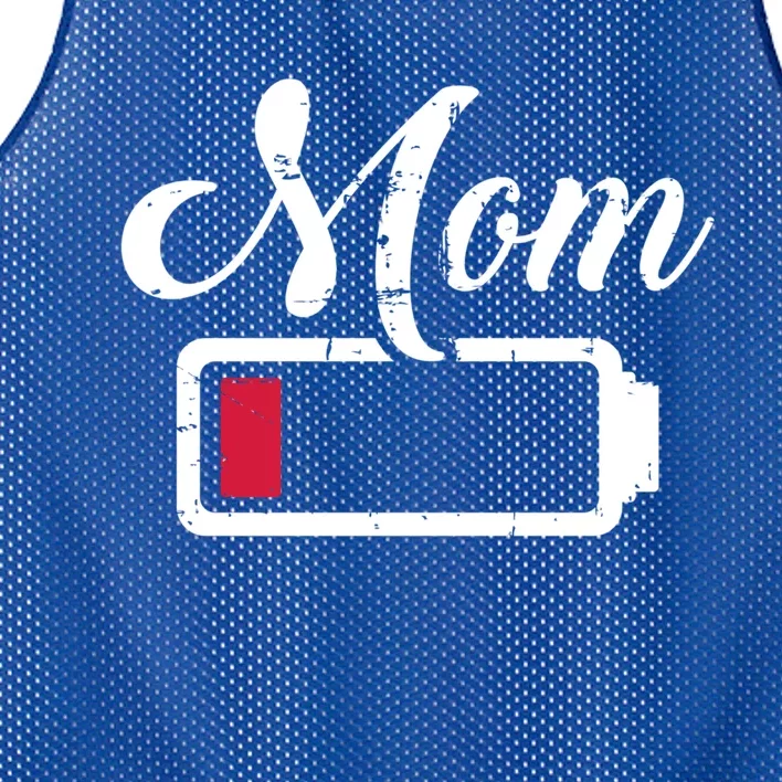 Mom Low Battery Tired Cool Gift Mesh Reversible Basketball Jersey Tank