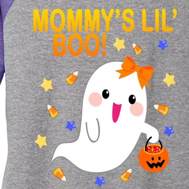 Mommys Lil Boo Cute Halloween Women's Tri-Blend 3/4-Sleeve Raglan Shirt