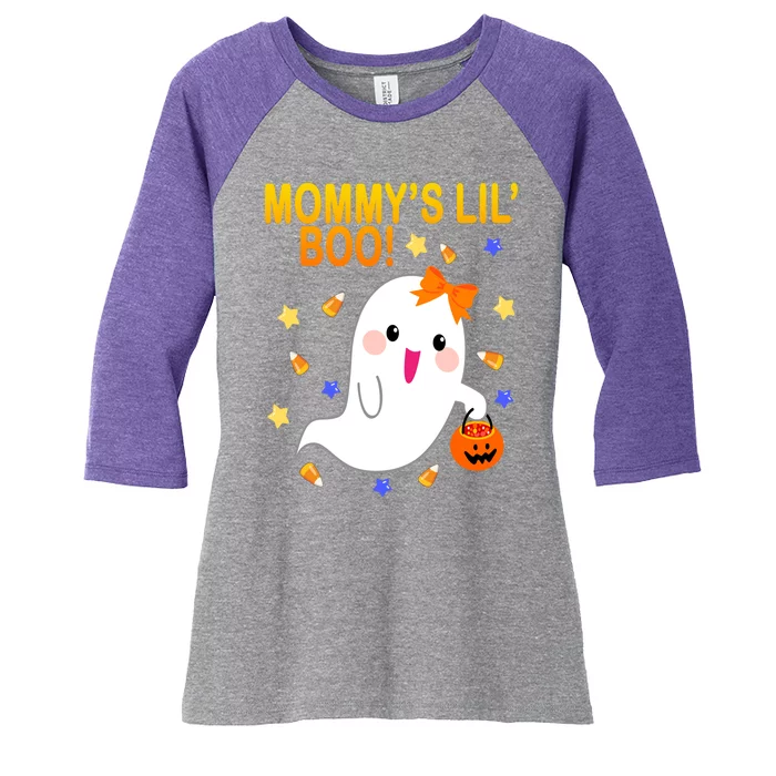 Mommys Lil Boo Cute Halloween Women's Tri-Blend 3/4-Sleeve Raglan Shirt