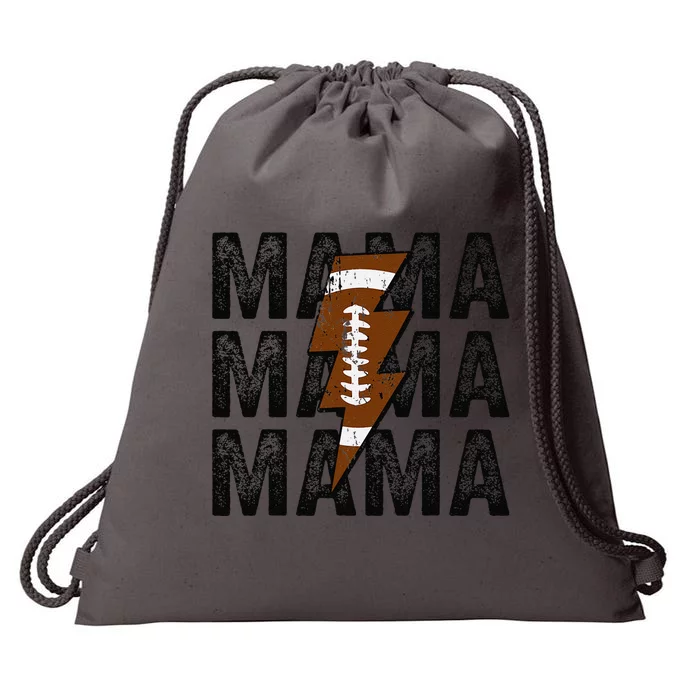 Mama Lightning Bolt Game Day Football Season Mom Women Drawstring Bag