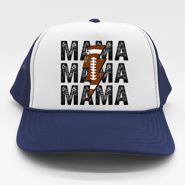 Mama Lightning Bolt Game Day Football Season Mom Women Trucker Hat