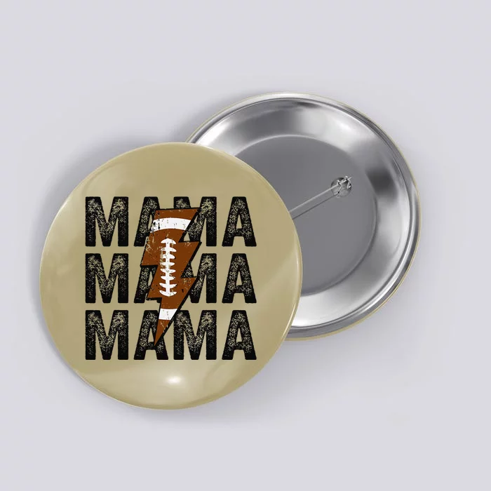 Mama Lightning Bolt Game Day Football Season Mom Women Button