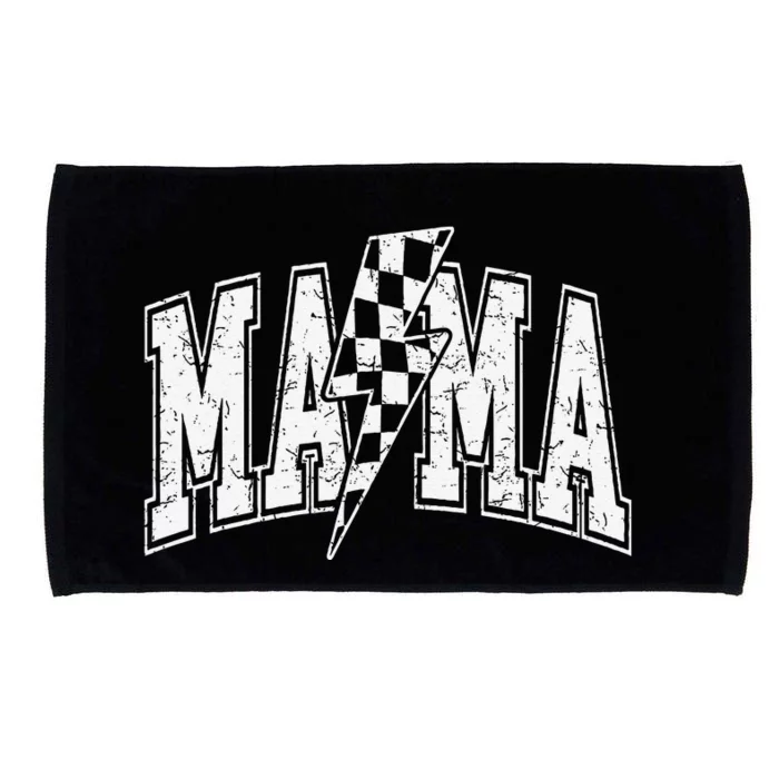 Mama Lightning Bolt Checkered MotherS Day Varsity For Mom Microfiber Hand Towel