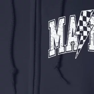 Mama Lightning Bolt Checkered MotherS Day Varsity For Mom Full Zip Hoodie