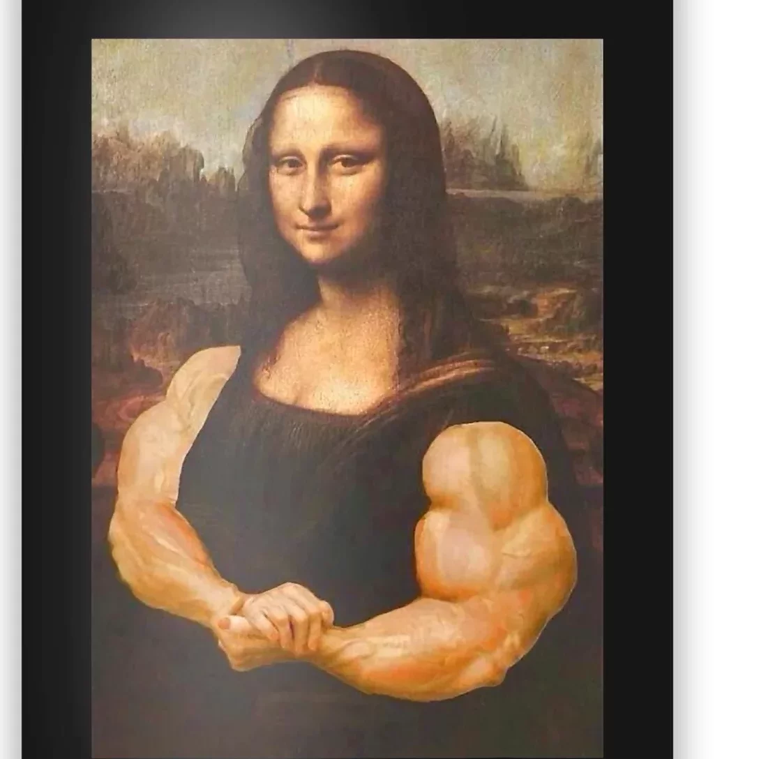 Mona Lisa Bodybuilding Muscle Gym Workout Outfits Poster