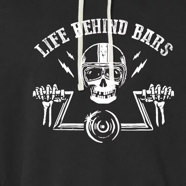 Motorcycle Life Behind Bars Garment-Dyed Fleece Hoodie