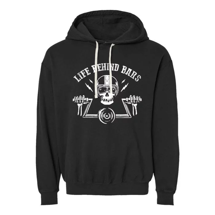 Motorcycle Life Behind Bars Garment-Dyed Fleece Hoodie