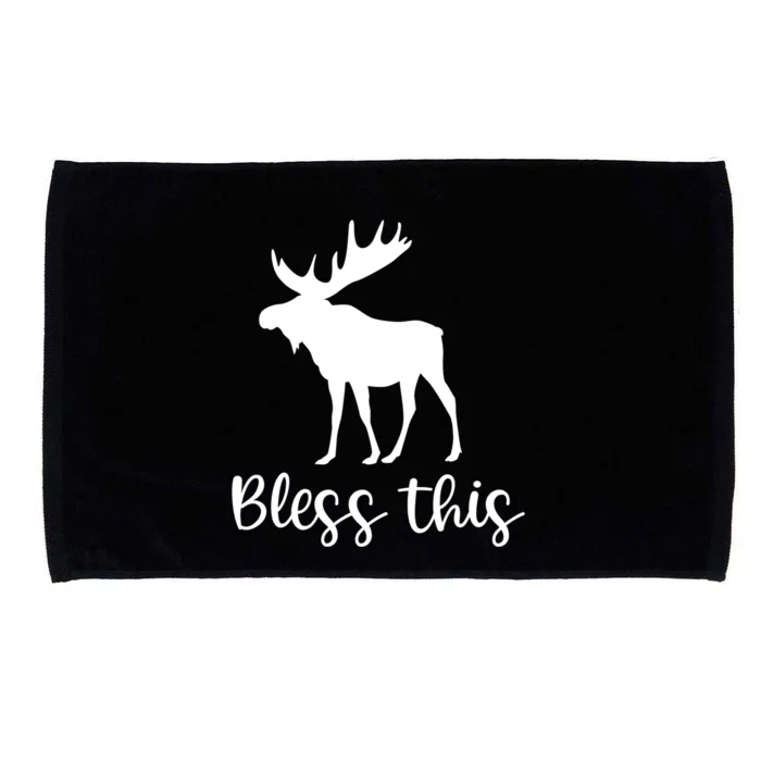 Moose Lovers Bless This Moose Gift Microfiber Hand Towel