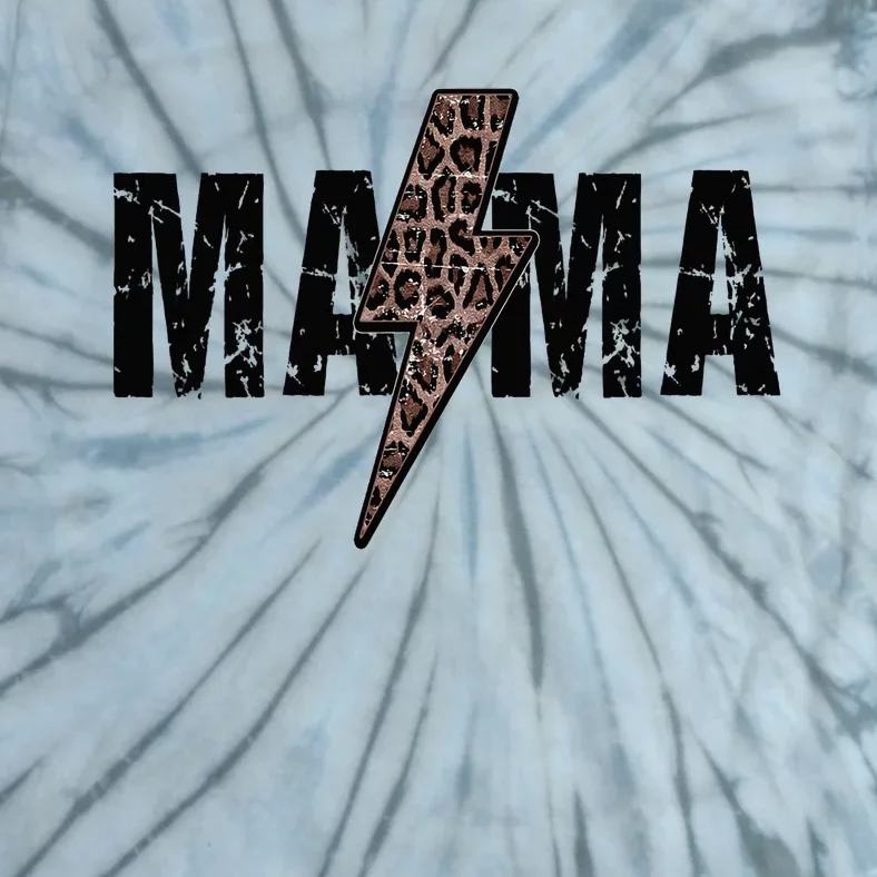 Mama Lightning Bolt Leopard Cheetah Print Mother's Day Tie-Dye T-Shirt