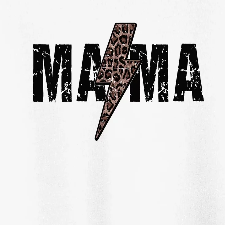 Mama Lightning Bolt Leopard Cheetah Print Mother's Day Toddler T-Shirt