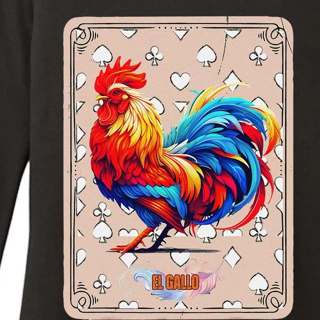 Mexican Lottery Bingo Game El Gallo Traditional Rooster Card Womens CVC Long Sleeve Shirt