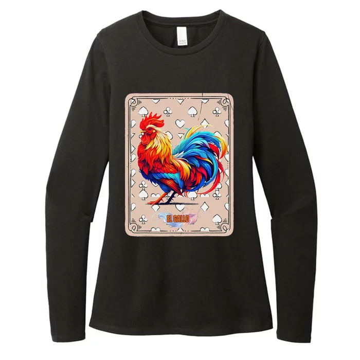 Mexican Lottery Bingo Game El Gallo Traditional Rooster Card Womens CVC Long Sleeve Shirt