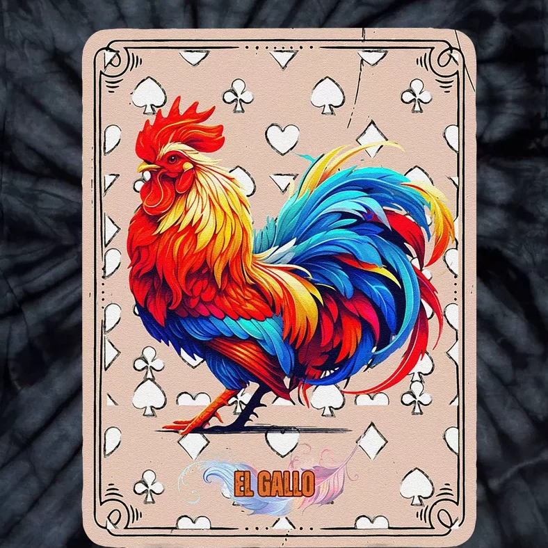 Mexican Lottery Bingo Game El Gallo Traditional Rooster Card Tie-Dye T-Shirt