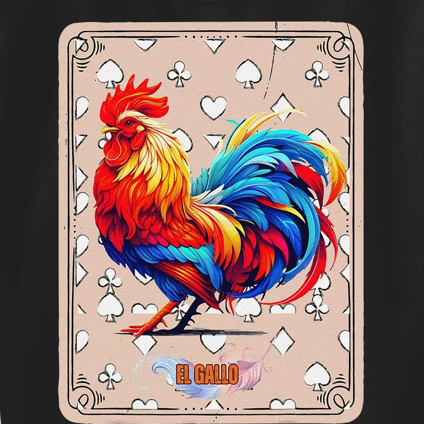 Mexican Lottery Bingo Game El Gallo Traditional Rooster Card Kids Sweatshirt