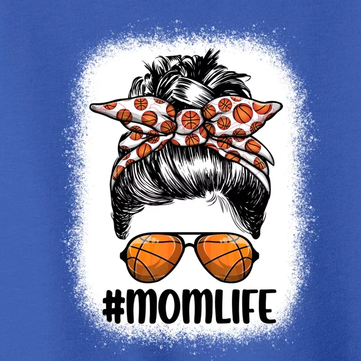 Mom Life Basketball Mom Gift Leopard Messy Bun Game Day Funny Gift Toddler T-Shirt