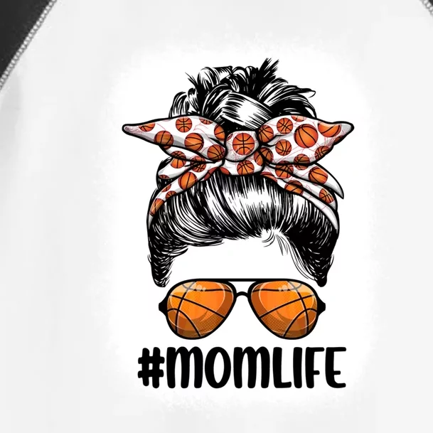 Mom Life Basketball Mom Gift Leopard Messy Bun Game Day Funny Gift Toddler Fine Jersey T-Shirt