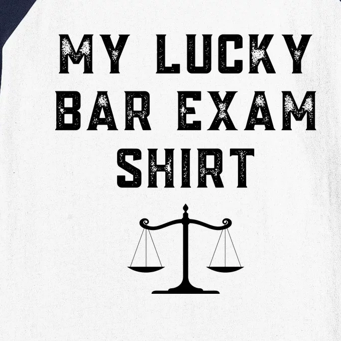 My Lucky Bar Exam Funny Law School Graduation Gift Baseball Sleeve Shirt