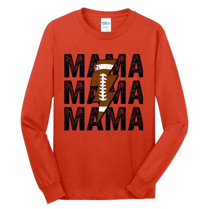 Mama Lightning Bolt Game Day Football Season Mom Wo Tall Long Sleeve T-Shirt