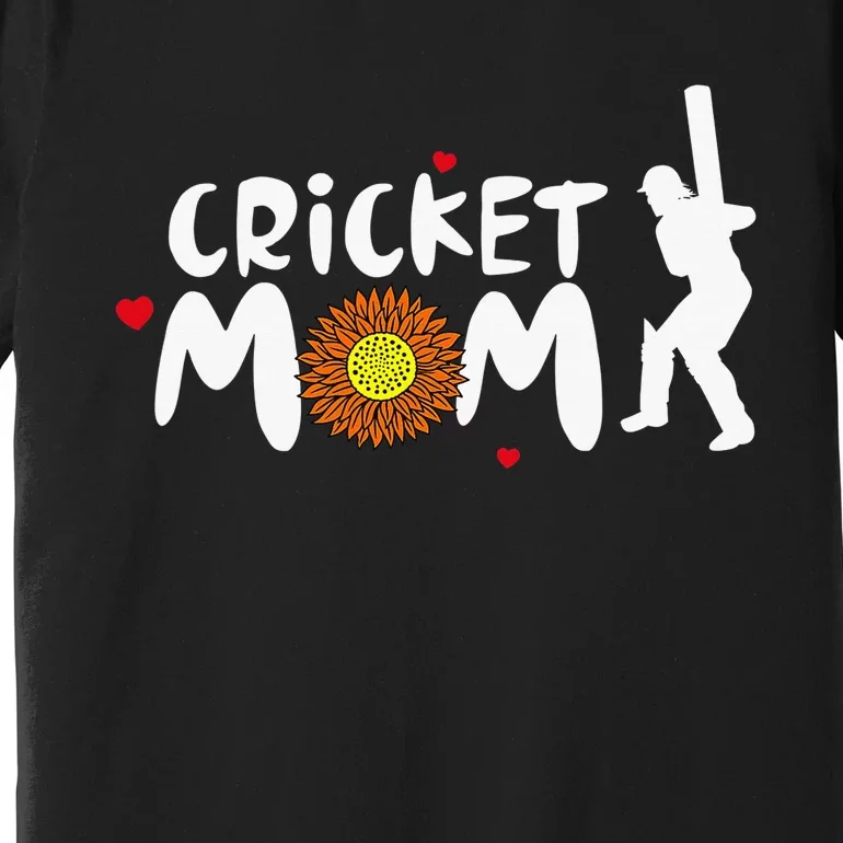 Mom Life Cricket Messy Bun Glasses Mother's Day Premium T-Shirt