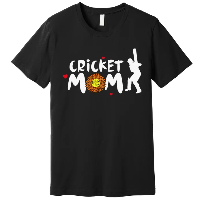 Mom Life Cricket Messy Bun Glasses Mother's Day Premium T-Shirt