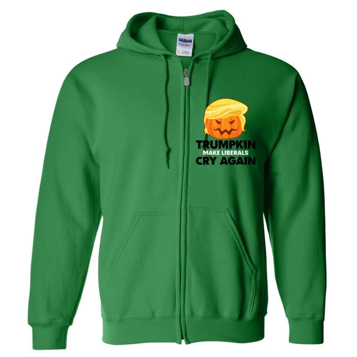 Make Liberals Cry Again Trumpkin Trump Halloween Full Zip Hoodie