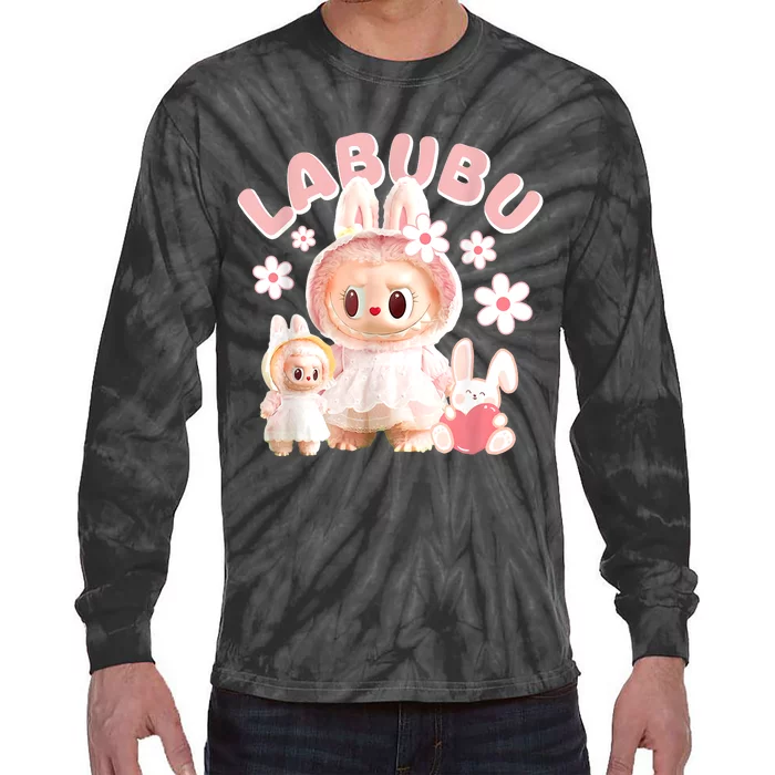 Meme Labubu Cute Labubu The Monsters Pin.K Gift Tie-Dye Long Sleeve Shirt