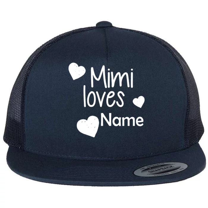 Mimi Loves Custom Text Personalize Name Flat Bill Trucker Hat