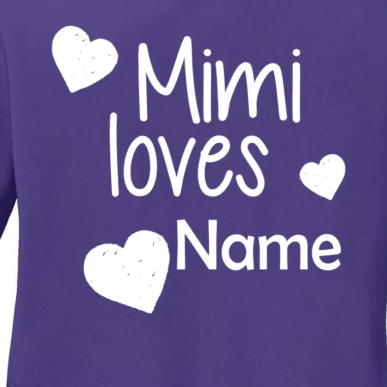 Mimi Loves Custom Text Personalize Name Ladies Long Sleeve Shirt