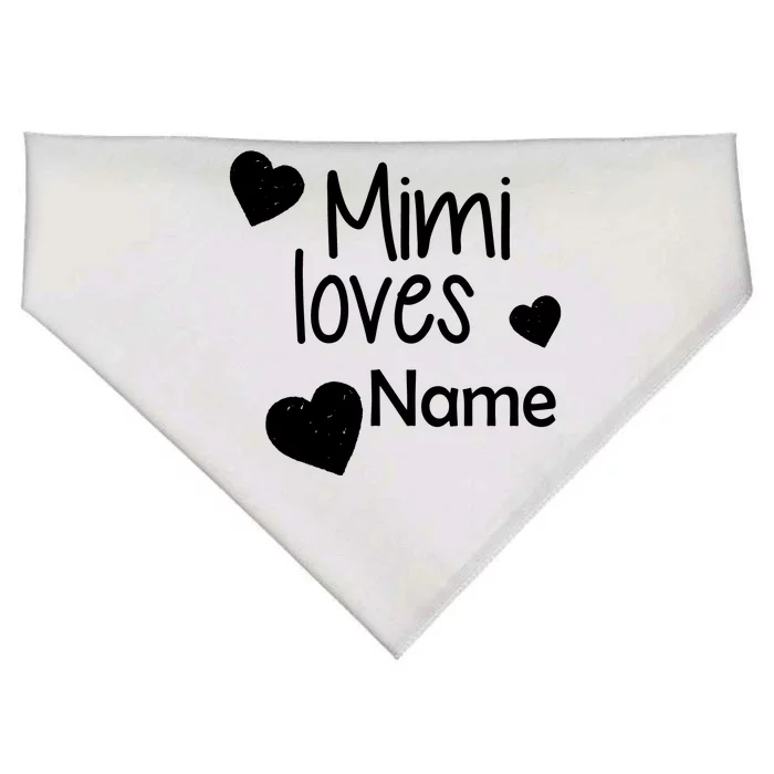 Mimi Loves Custom Text Personalize Name USA-Made Doggie Bandana