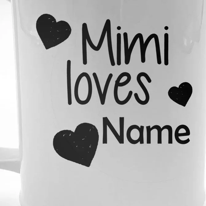 Mimi Loves Custom Text Personalize Name Front & Back Beer Stein