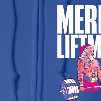 Merry Liftmas Cool Gift Weightlifting Santa Christmas Meaningful Gift Full Zip Hoodie