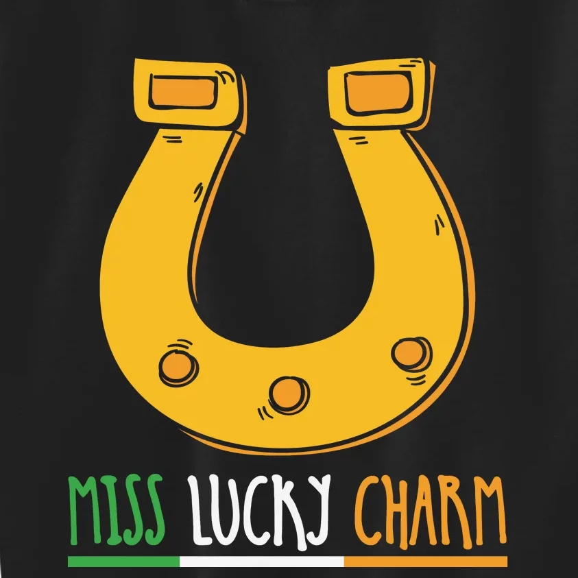 Miss Lucky Charm Funny Patricks Day Kids Sweatshirt