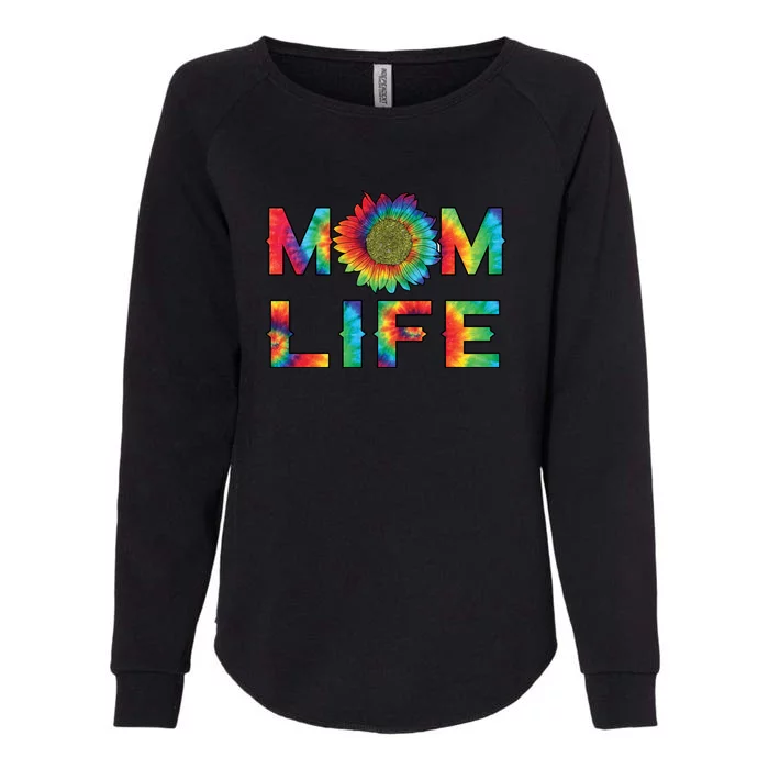 Mom Life Colorful Rainbow Sunflower Womens California Wash Sweatshirt