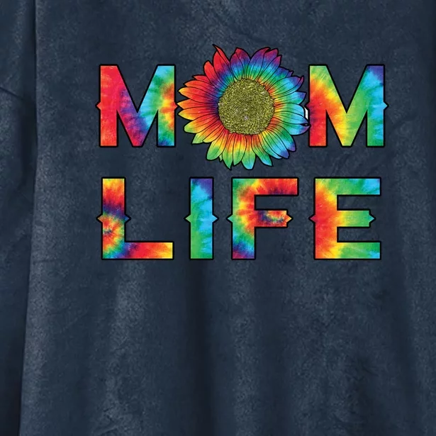 Mom Life Colorful Rainbow Sunflower Hooded Wearable Blanket