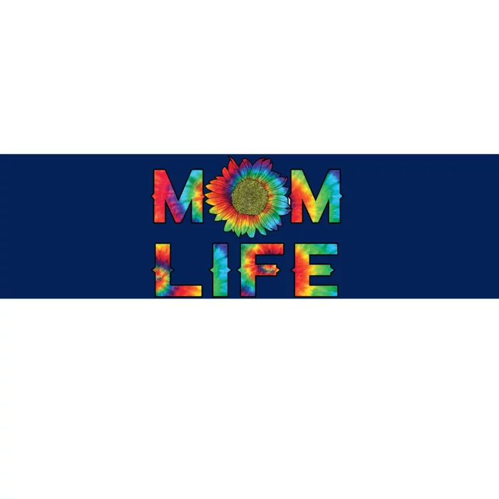 Mom Life Colorful Rainbow Sunflower Bumper Sticker