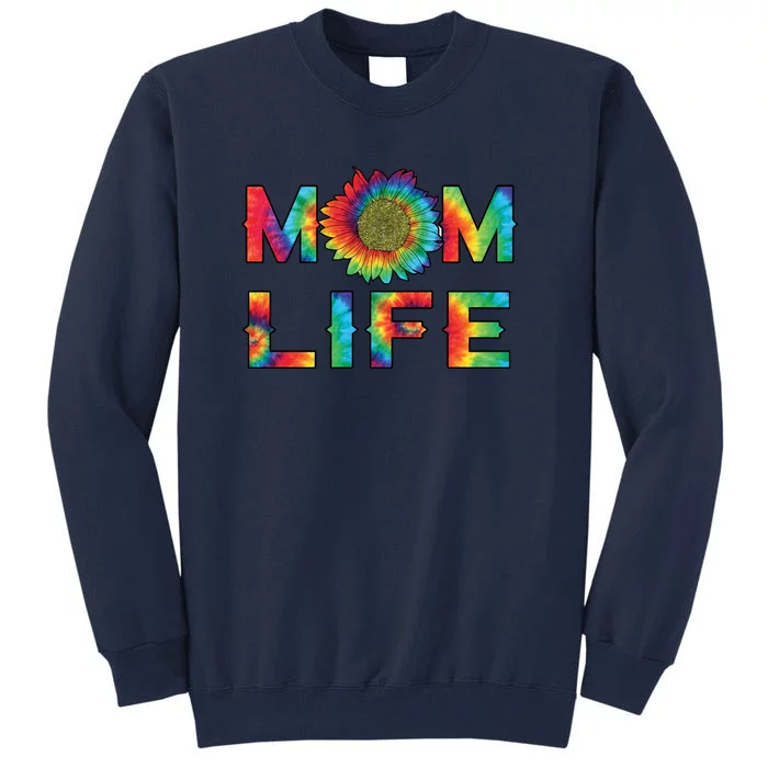 Mom Life Colorful Rainbow Sunflower Tall Sweatshirt