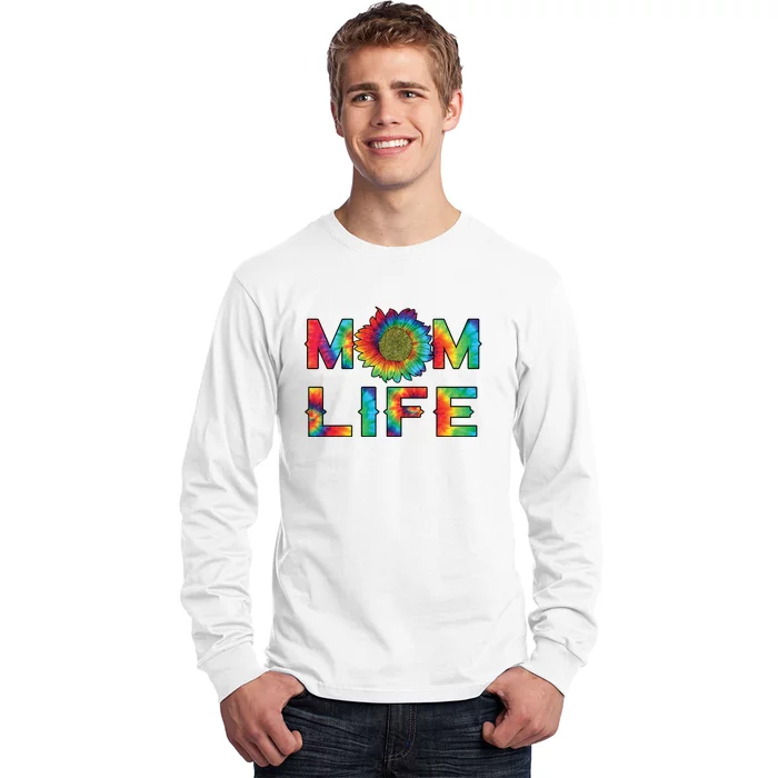 Mom Life Colorful Rainbow Sunflower Long Sleeve Shirt