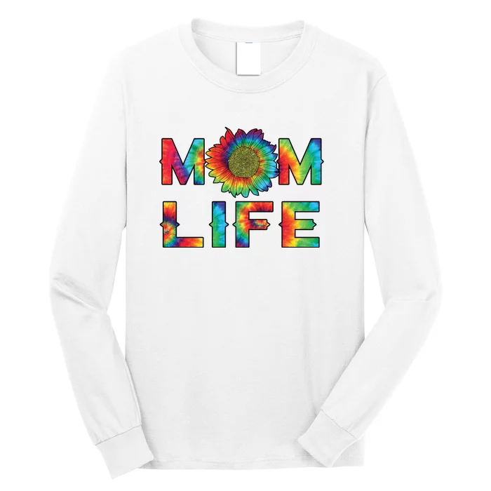 Mom Life Colorful Rainbow Sunflower Long Sleeve Shirt