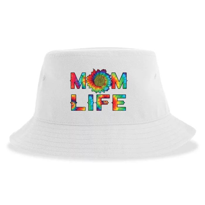 Mom Life Colorful Rainbow Sunflower Sustainable Bucket Hat