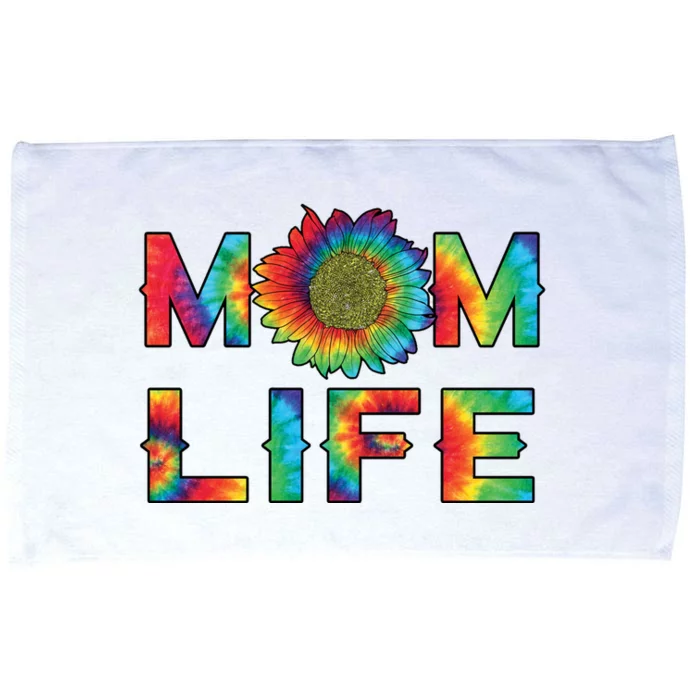 Mom Life Colorful Rainbow Sunflower Microfiber Hand Towel